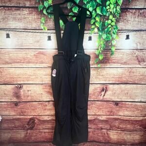 Marker Mens Snow Bibs Large Black Nylon Overall Ski Suspenders Winter Pants